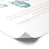 Whimsical Blue Floral Baby Boy Spay Baby Game Poster (Ecke)