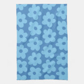 Whimsical Blue Floral Retro, fröhlich, preppy Geschirrtuch (Vertikal)