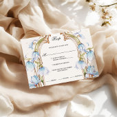 Whimsical Blue Floral UAwg with Meal Choice RSVP Karte
