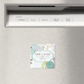 Whimsical Blue Flowers Speichern Sie das Date Magn Magnet (In Situ (Geschirrspüler))