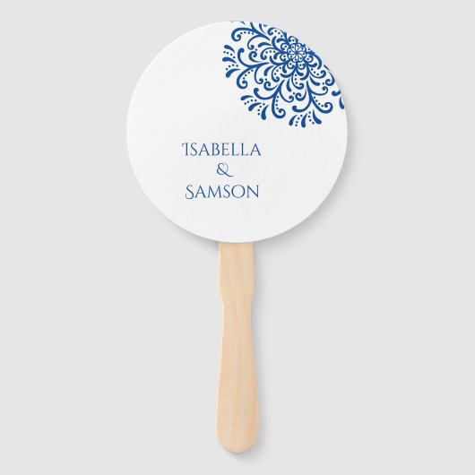 Whimsical Blue Geblüht Fächer (Vorderseite)