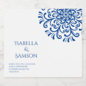 Whimsical Blue Geblüht Schaumweinetikett (Einzelnes Label)