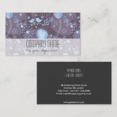 Whimsical Blue Gray Floral Eleganter Event Planner Visitenkarte (Vorne/Hinten)