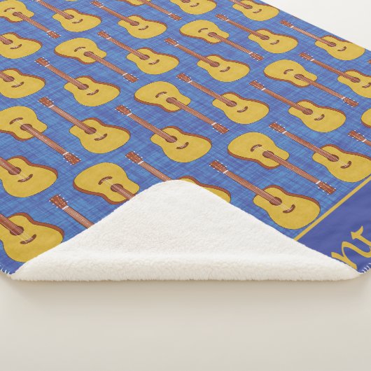 Whimsical Blue Guitar Music Enthusiast Design Sherpadecke (3/4)