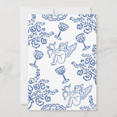 Whimsical Blue Hand Drawn 30. Geburtstag Party Einladung (Rückseite)