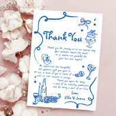 Whimsical Blue Hand Drawn Wedding Einladung