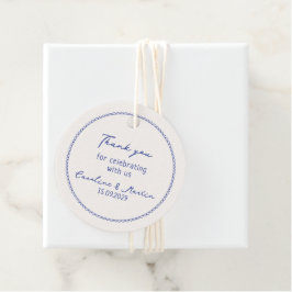 Whimsical, Blue Hand gezogen Hochzeit danke Geschenkanhänger