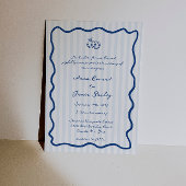 Whimsical Blue Handwriting Wedding Einladung