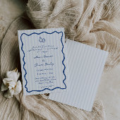 Whimsical Blue Handwriting Wedding Einladung