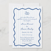 Whimsical Blue Handwriting Wedding Einladung (Vorderseite)