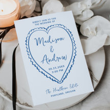 Whimsical Blue Heart Hochzeit
