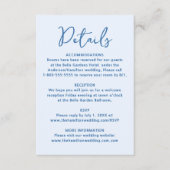 Whimsical Blue Heart Wedding Details Begleitkarte (Vorderseite)