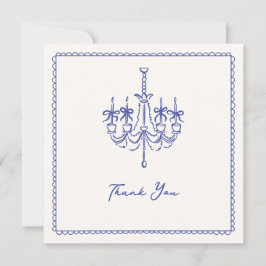 Whimsical, blue illustrative Hochzeit danke