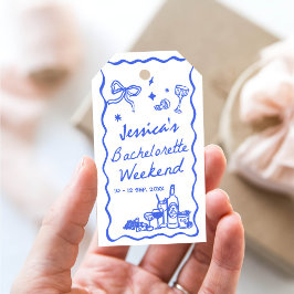 Whimsical Blue Junggeselinnen-Abschied Weekend Geschenkanhänger