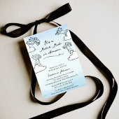 Whimsical Blue Match Made In Heaven Bridal Shower Einladung