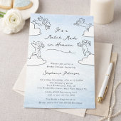 Whimsical Blue Match Made In Heaven Bridal Shower Einladung