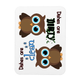 Whimsical Blue Mit Augen Brown Owl Disshwasher Mag Magnet