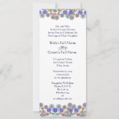 Whimsical Blue Modern Floral Wedding Einladung (Vorderseite)