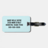 Whimsical Blue Narwal Unicorn Gepäckmarke Gepäckanhänger (Rückseite horizontal)