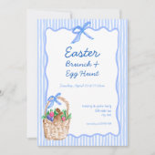 Whimsical Blue Oaster Brunch & Egg Hunt Einladung (Vorderseite)
