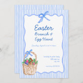 Whimsical Blue Oaster Brunch & Egg Hunt Einladung (Vorne/Hinten)