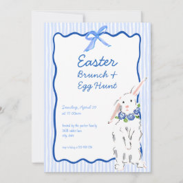 Whimsical Blue Oaster Brunch Ei Hunt Einladung