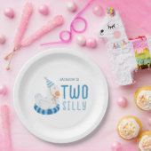 Whimsical Blue One Albern Gans Erster Geburtstag Pappteller (Party)