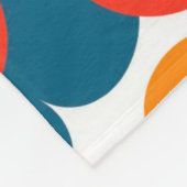 Whimsical Blue & Orange Floral Retro heiter Fleecedecke (Ecke)