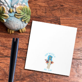 Whimsical Blue Owl Personalisiert Teacher Notepad Notizblock