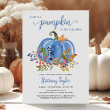 Whimsical Blue Pumpkin Baby Dusche