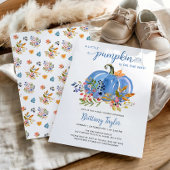 Whimsical Blue Pumpkin Baby Dusche Einladung