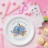 Whimsical Blue Pumpkin Baby Shower Pappteller (Party)