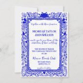 Whimsical Blue Quirky Doodle Hand gezogen Einladung (Vorderseite)