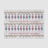 Whimsical Blue Red Nutcrackers Frohe Weihnachten Seidenpapier (Vorderseite)