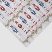 Whimsical Blue Red Nutcrackers Frohe Weihnachten Seidenpapier (Ausschnitt)