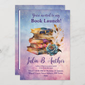 Whimsical Blue Rose Autor Buch Einladung (Vorne/Hinten)