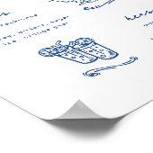 Whimsical Blue Signature Drinks Hochzeit Poster (Ecke)