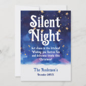 Whimsical Blue Silent Night Magic Weihnachten (Vorderseite)