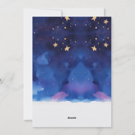 Whimsical Blue Silent Night Magic Weihnachten (Rückseite)