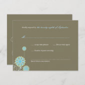 Whimsical Blue Snow Blume Wirbel Winter Hochzeit RSVP Karte (Vorne/Hinten)