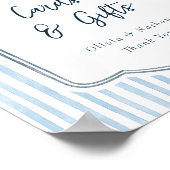Whimsical Blue Stripes Cards & Gifts Wedding Sign Poster (Ecke)