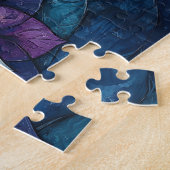 Whimsical Blue und Lila Mandala Doodle Puzzle (Seite)