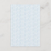 Whimsical Blue Watercolor Bow Stripe Wedding Begleitkarte (Rückseite)