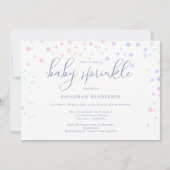 Whimsical Blue Watercolor Confetti Baby Sprinkle Einladung (Vorderseite)