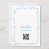 Whimsical Blue Watercolor QR Brautparty Einladung (Rückseite)