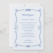 Whimsical Blue Wedding Reception Table Vielen Dank Dankeskarte (Vorderseite)
