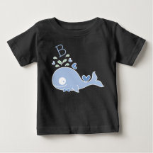 Whimsical Blue Whale Bow Krawatte Monogram Baby Bo