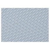 Whimsical Blue White Bunny Rabbit Floral Muster Tischdecke (Vorderseite (Horizontal))