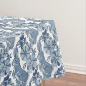 Whimsical Blue White Bunny Rabbit Floral Muster Tischdecke (Beispiel)