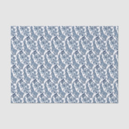 Whimsical Blue White Bunny Rabbit Floral Oaster Seidenpapier